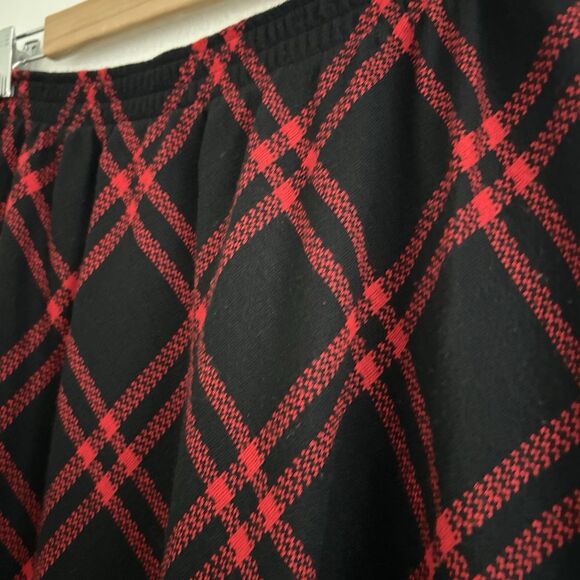 Vintage Red Black Plaid Midi Skirt C.D. Daniels Sz 1X Preppy Academia Office - Picture 6 of 12
